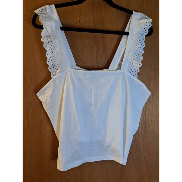 Women's H&M White Tank Top Size Large New with Tags - Picture 1 of 8